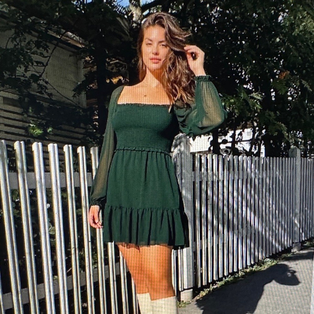 Wilfred Deep Teal Tempest Dress with Long Sleeves
